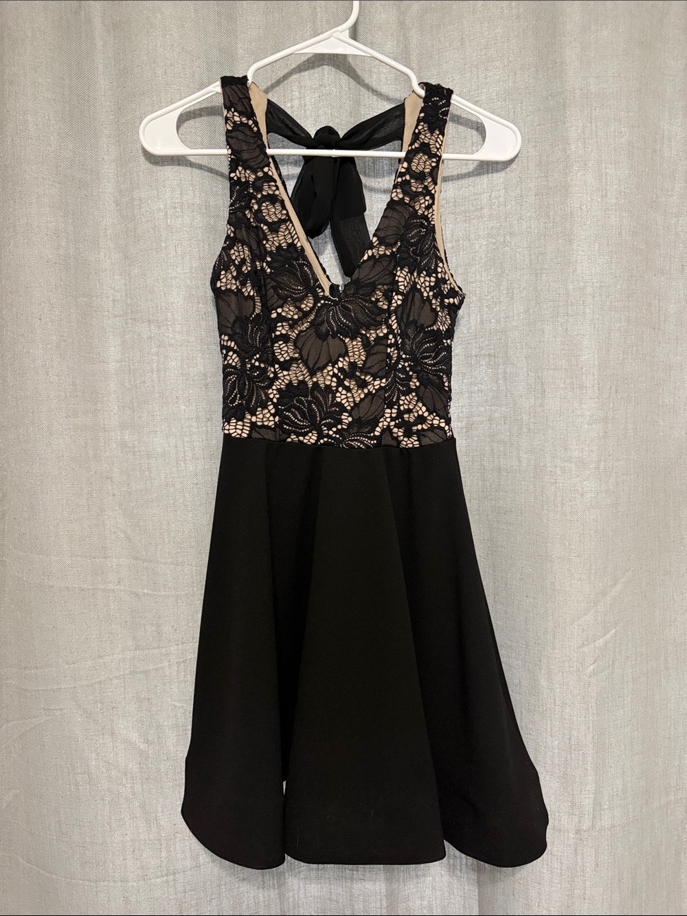 B. Darlin Black Lace Bodice Fit & Flare Formal Dress - Picture 9 of 9